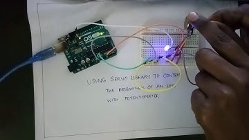 To control LED brightness using servo library with potentiometer