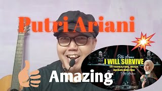 Putri Ariani -I WILL SURVIVE (LIVE PERFORM) Gloria Gaynor (Cover) Reaction video