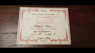 From The Archive My Black Belt Certificate