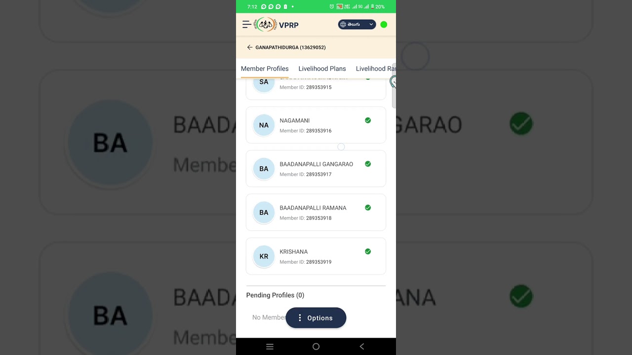 VPRP SHG LH DATA UPLOAD 
