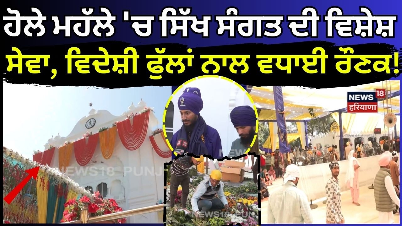 Hola Mohalla 2026 | ਹੋਲੇ ਮਹੱਲੇ 'ਚ ਸਿੱਖ ਸੰਗਤ ਦੀ ਵਿਸ਼ੇਸ਼ ਸੇਵਾ, ਵਿਦੇਸ਼ੀ ਫੁੱਲਾਂ ਨਾਲ ਵਧਾਈ ਰੌਣਕ!  N18V