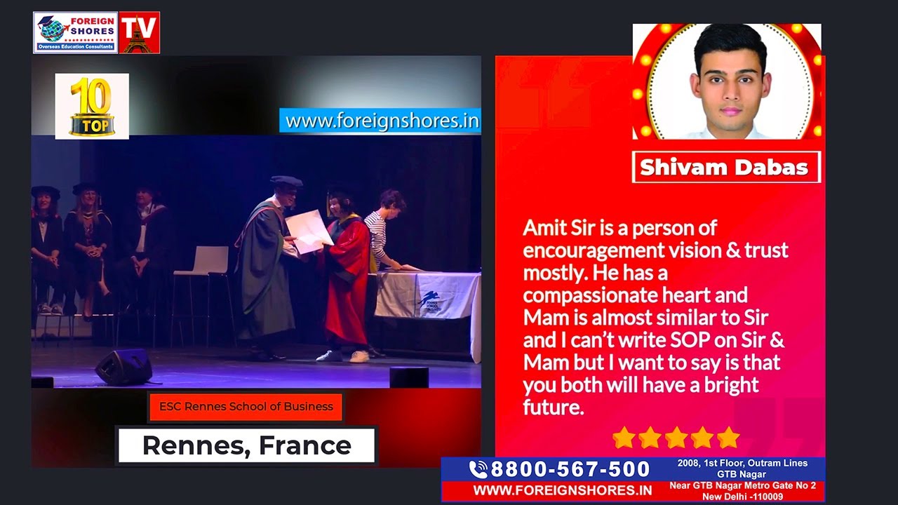 Study in France without IELTS* | Visa Success Shivam | FOREIGN SHORES - FRANCE EDUCATION CONSULTANTS