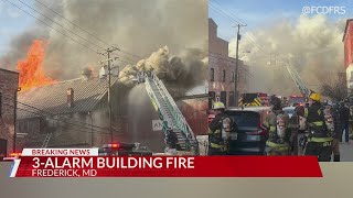 Crews battling 2-alarm building fire in Frederick County