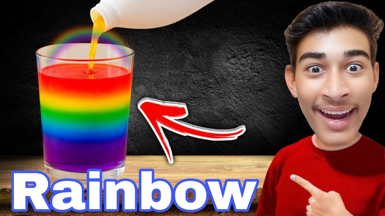 “Shampoo + Oil + Color Water = Rainbow in Glass 🌈 | Amazing Science Experiment at Home!”