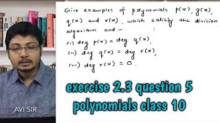 exercise 2.3 Question 5. Polynomials class 10.
