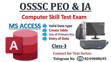How to create table in MS Access || MS Access theory class for OSSSC PEO & JA skill test Exam