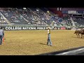 The University of Wyoming's Josie Mousel had a 5.8-second run to win the first go-round of goat