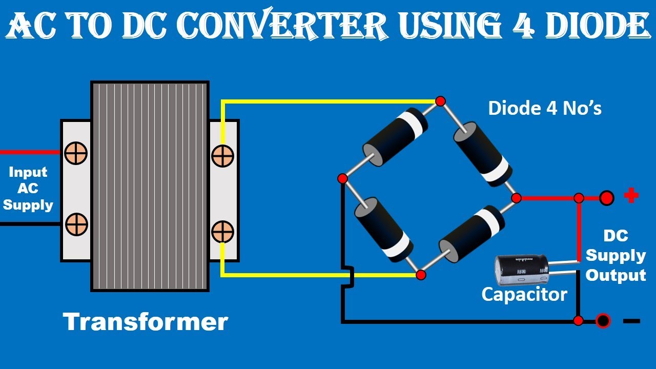 AC to DC Converter Circuit Daigram | ac to dc power supply | Electrical