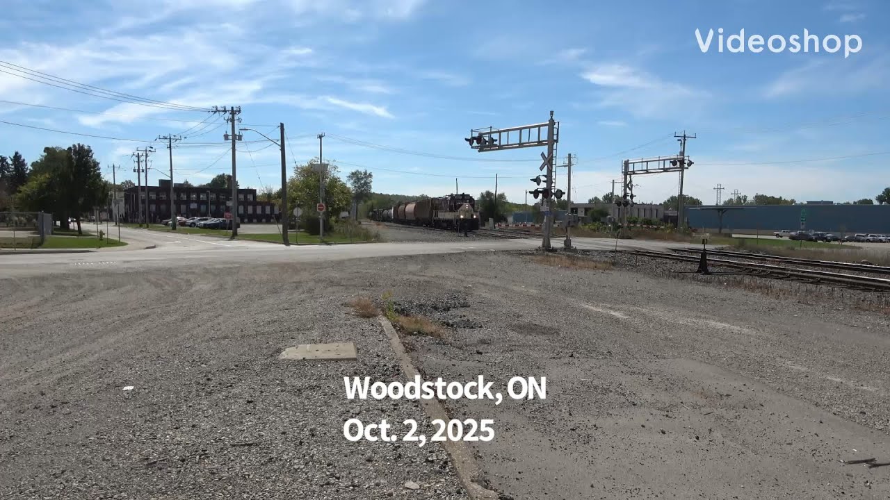 O S R short line train brings railway cars to CP interchange. Woodstock, ON.  Locomotive 1620