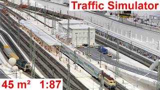 H0-Modellbahn im Deutschen Museum – 45 m² weiße Anlage „Wernmünden“ 1:87 Verkehrssimulator Mobilität