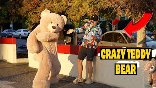 CRAZY TEDDY BEAR PRANK ( SMACKING PEOPLE'S DRINK'S)