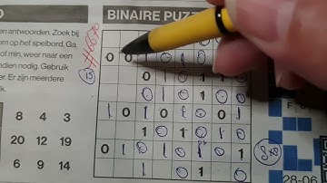 Wednesday. Bonus Extra edition (#6670) Binary01 Sudoku puzzle. 06-28-2023 Extra part 3 of 4