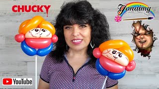 HOW TO  MAKE A CHUCKY  BALLOON CHIBI .-COMO HACER A CHUCKY CON GLOBOS 260 .