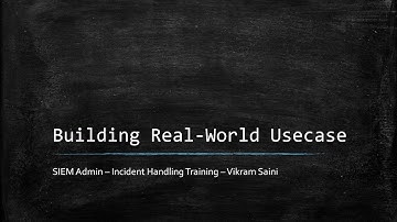 Usecase Development in Security Operation Center with a SIEM Tool