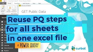 reuse power query steps to clean multiple excel sheets - power bi tips & tricks #39