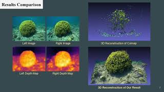 3D Reconstruction of Underwater Scenes using Nonlinear Domain Projection
