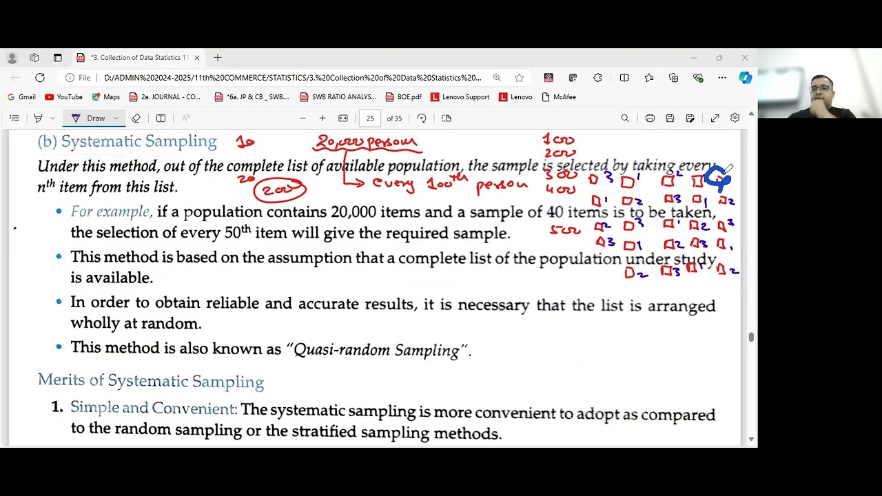 11th CBSE STATISTICS SYSTEMATIC SAMPLING (06/09/2024) - YouTube