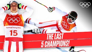 Горные лыжи, супергигант, мужчины ⛷ Предыдущие 5 чемпионов 🥇