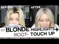 DIY Blonde Highlights And Root Touch Up Tutorial - My Updated Hair Routine