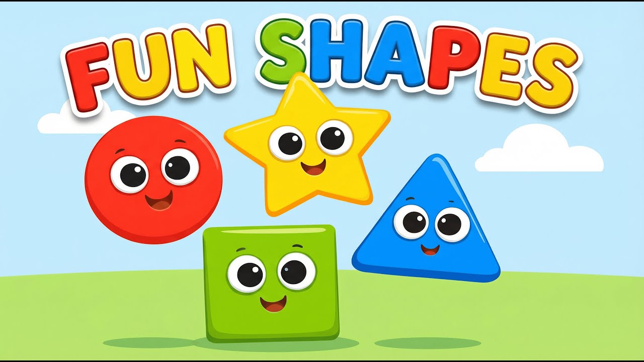 Fun Shapes 🔴 Circle 🟩 Square ⭐️ Star🔺 Rectangle | Learn Colors & Shapes for Kids