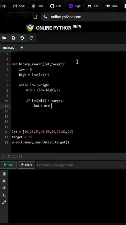 Implementing Binary Search Algorithm | Python Code Animation || DSA # ...