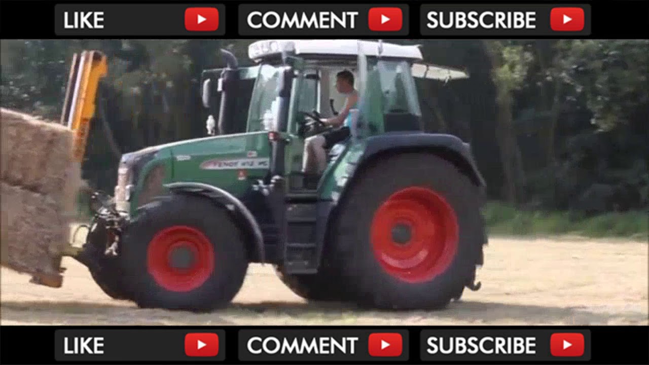 Hay Bale Tractor Stuck in Mud Forklift Loader Packing Truck Transportation Agriculture Mega Machines