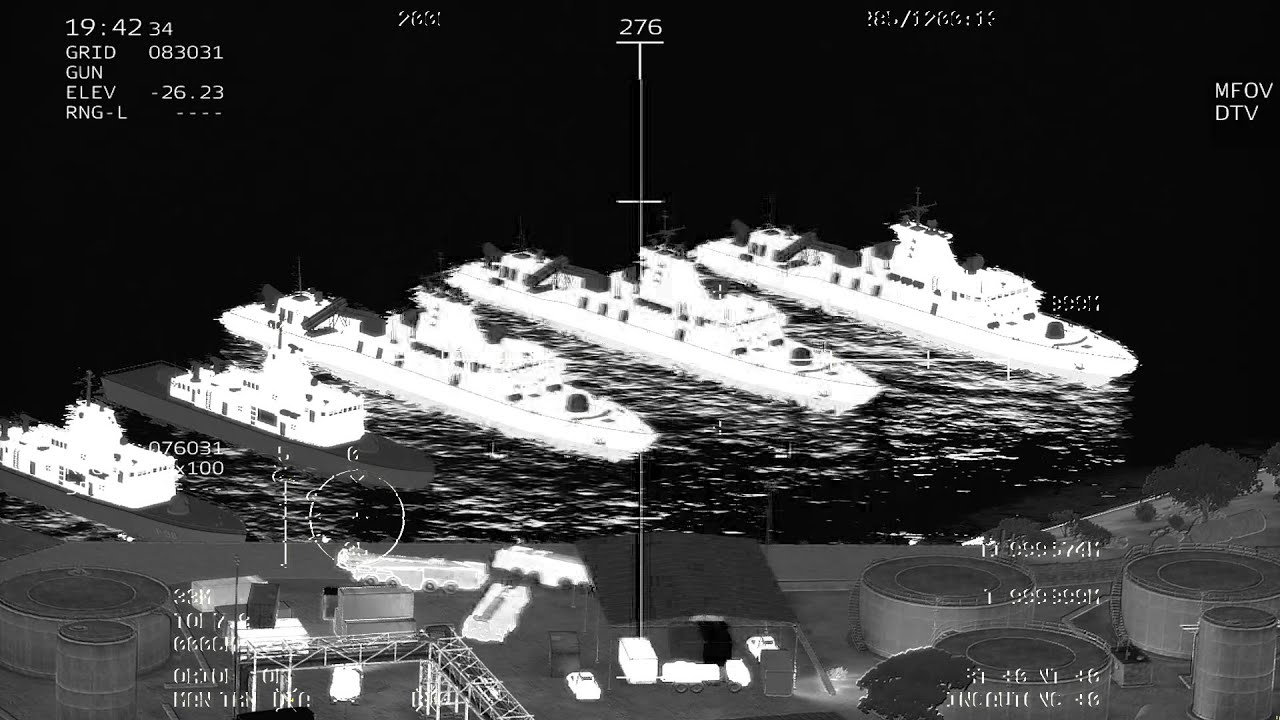 Military Ships Destroyed by Fire | AC-130 in Action | Flir Gunship Footage - ARMA 3: Milsim Gameplay