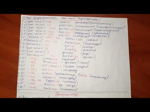 Suffixes and prefixes / суффикс және префикс ағылшынша. ҰБТ ағылшын