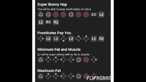 Gta San Andreas cheats ps2