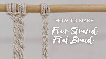 Hoe maak je een platte macramévlecht met vier strengen | Hoe maak je een macramétashengsel | Gewo...