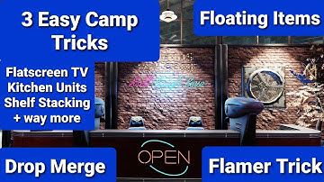 Fallout 76 Camp Tutorial - Easy Tricks For Camp Building. ( Drop Merge, Flamer Trick, Float Items )