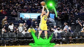 Klay Thompson Shooting But With NBA 2K Green Effect