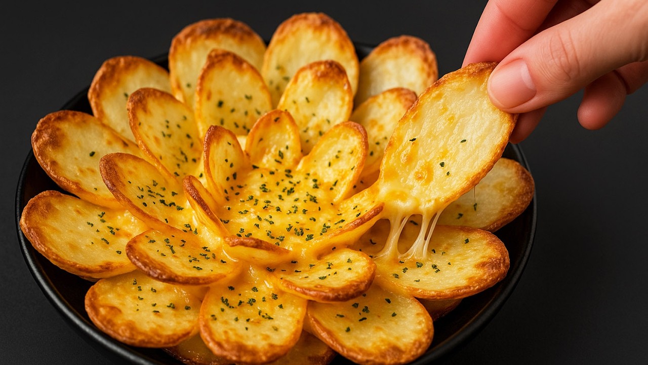 Новый способ приготовления картофеля! Красивый сырный картофельный цветок за 10 минут!