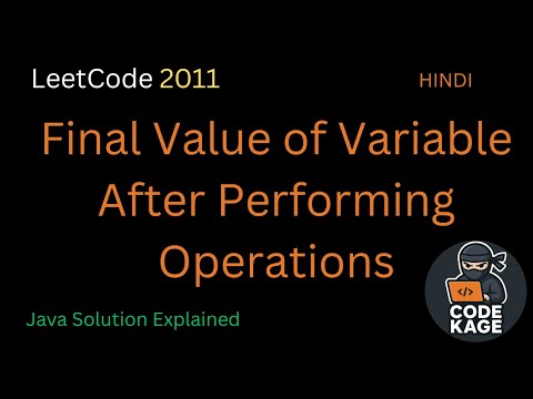 LeetCode 2011 | Final Value of Variable After Performing Operations | Java
