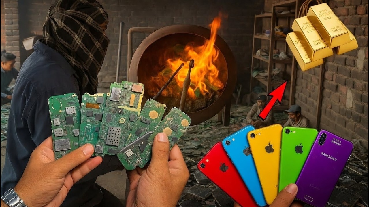 Amazing Method! How 24K Pure Gold Extraction From Wasted Mobiles Phones