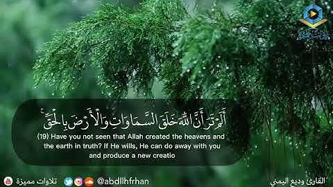 و يظل صوت القـرآن ماء باردا نقيا .. ينحدر من السماء لـ يطفئ حزن قلبك ..♥🎧 || تلاوة عطرة وديع اليمني