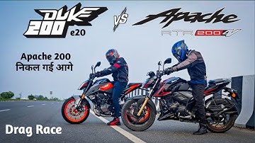 KTM Duke 200 Vs Apache RTR 200 4V | Drag Race