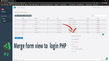Merge form view to dashboard login PHP MySQL