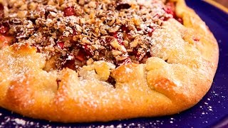 Easy Apple & Rhubarb free-formed crumble tart