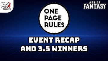 Age of Fantasy 3.5 Winners and Recapping our First 3.5 Event!