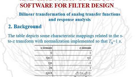 RM software for filter design Part 14a Bilinear transform