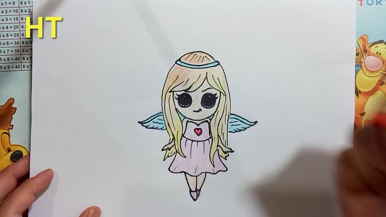 How To Draw An Angel Cute Step By Step Easy Draw So Cute Youtube