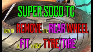 Super Soco TC / TS Vmoto How to Remove Rear Wheel & Fit Rear Tyre / Tire