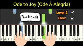 Ode to Joy (Ode À Alegria) | piano tutorial level 2 - slow
