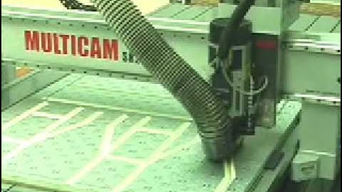 Muticam CNC routing machine cutting duct board, phenolic foam