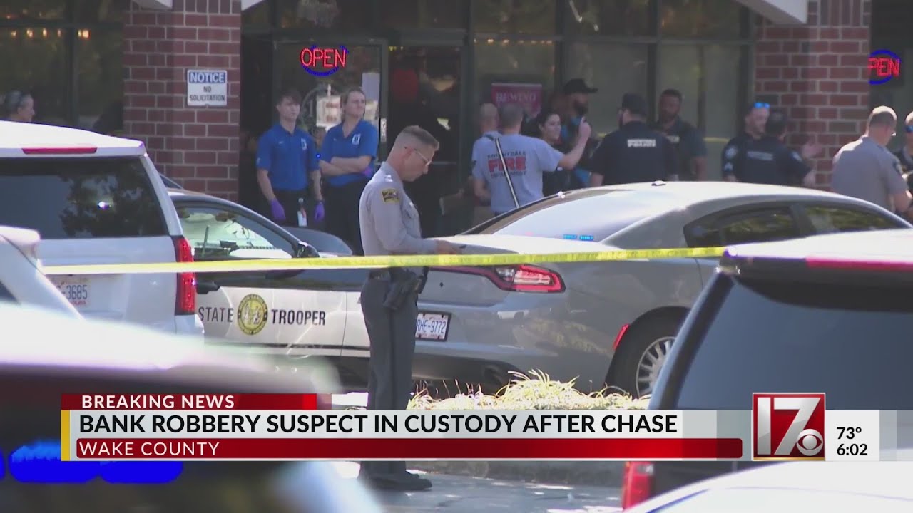 Bank robbery suspect caught after Wake County chase - YouTube