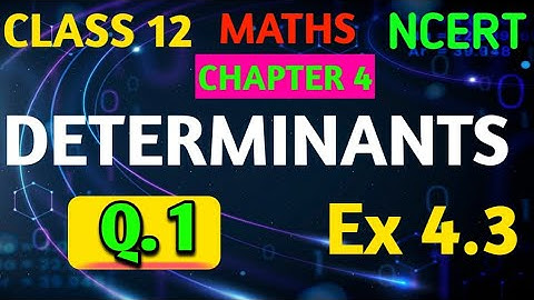 Class 12 maths determinants exercise 4.3 q no 1||Minors & Cofactor|| Ex 4.3 q no 1|| #maths,#class12