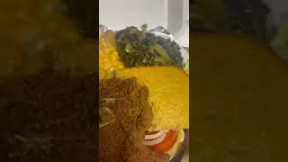 Pork chop collard greens, macaroni, and cheese