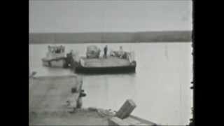 The Patterson (Paterson) Car Ferry (Barge) Crossing the Columbia River Oregon to Washington in 1938