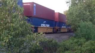 Rare Catch BC Rail DPU CN SD70 s 8860 8815 Lead Intermodal Past Cloverdale BC 5 